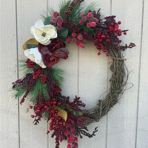 Magnolias and Berries Wreath